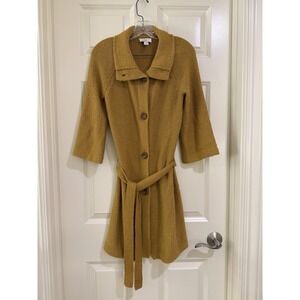 LOFT women‎ yellow wool blend long sweater size M